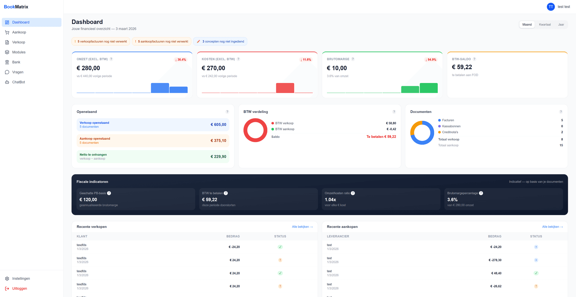 BookMatrix dashboard